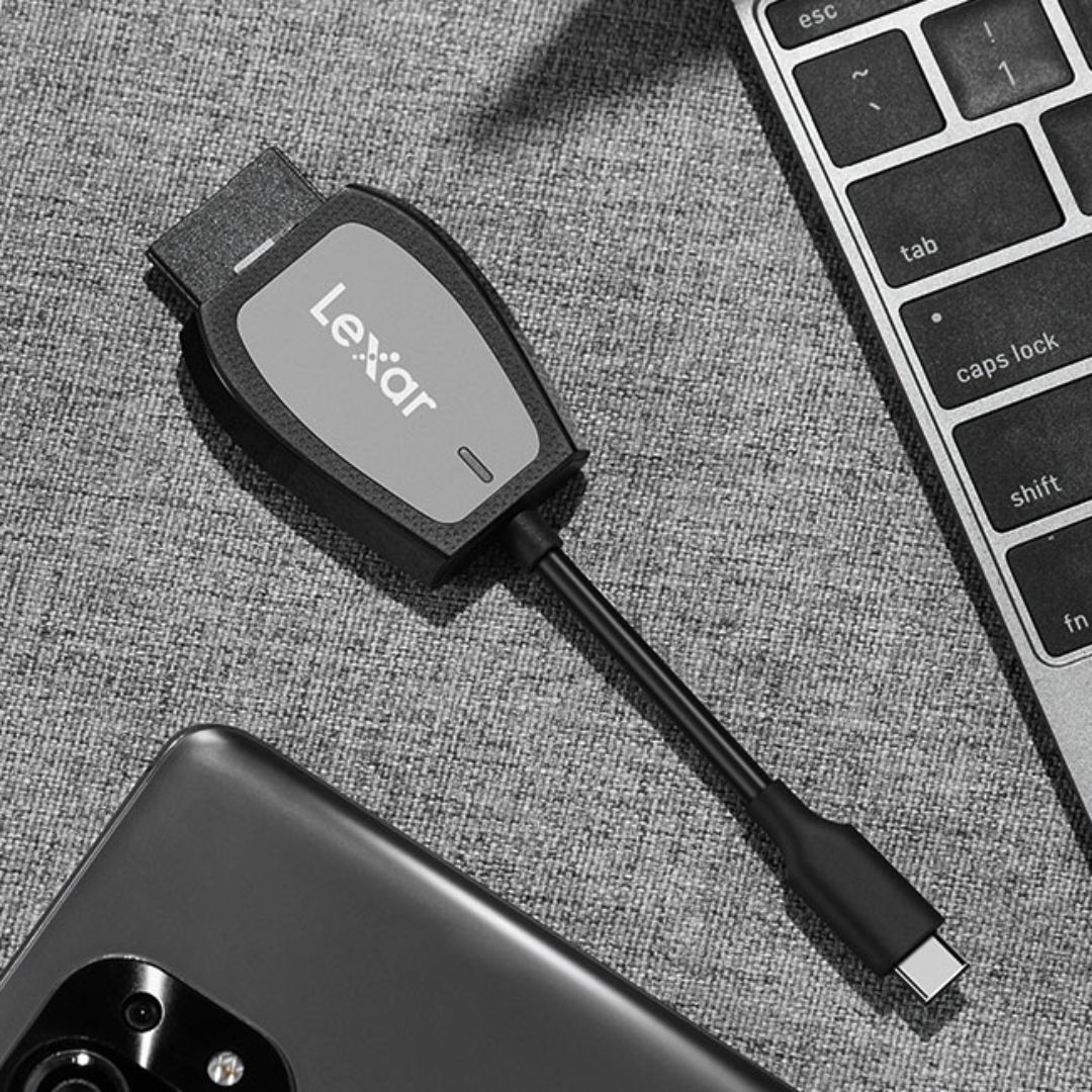 Lexar Professional USB-C Dual-Slot Reader works with SD and microSD UHS-II cards