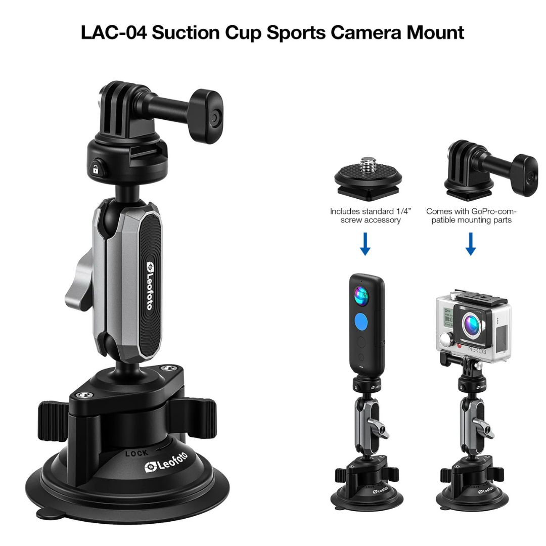 Leofoto LAC-04 Action Camera Suction Cup Mount