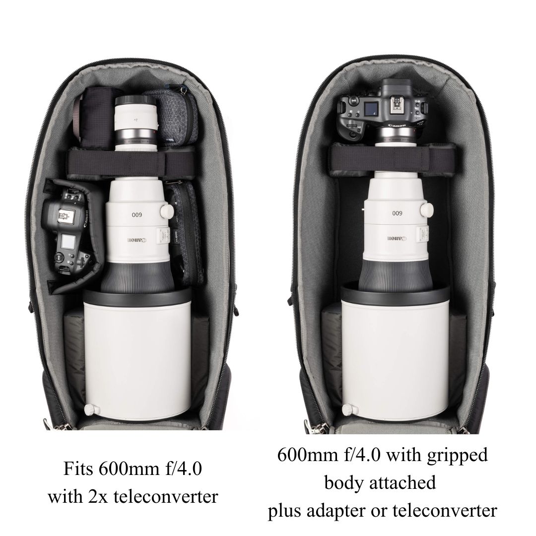 Think Tank Photo BackLight Long Lens Backpack for 600mm f/4 lens attached gripped body , for Birding Photographers