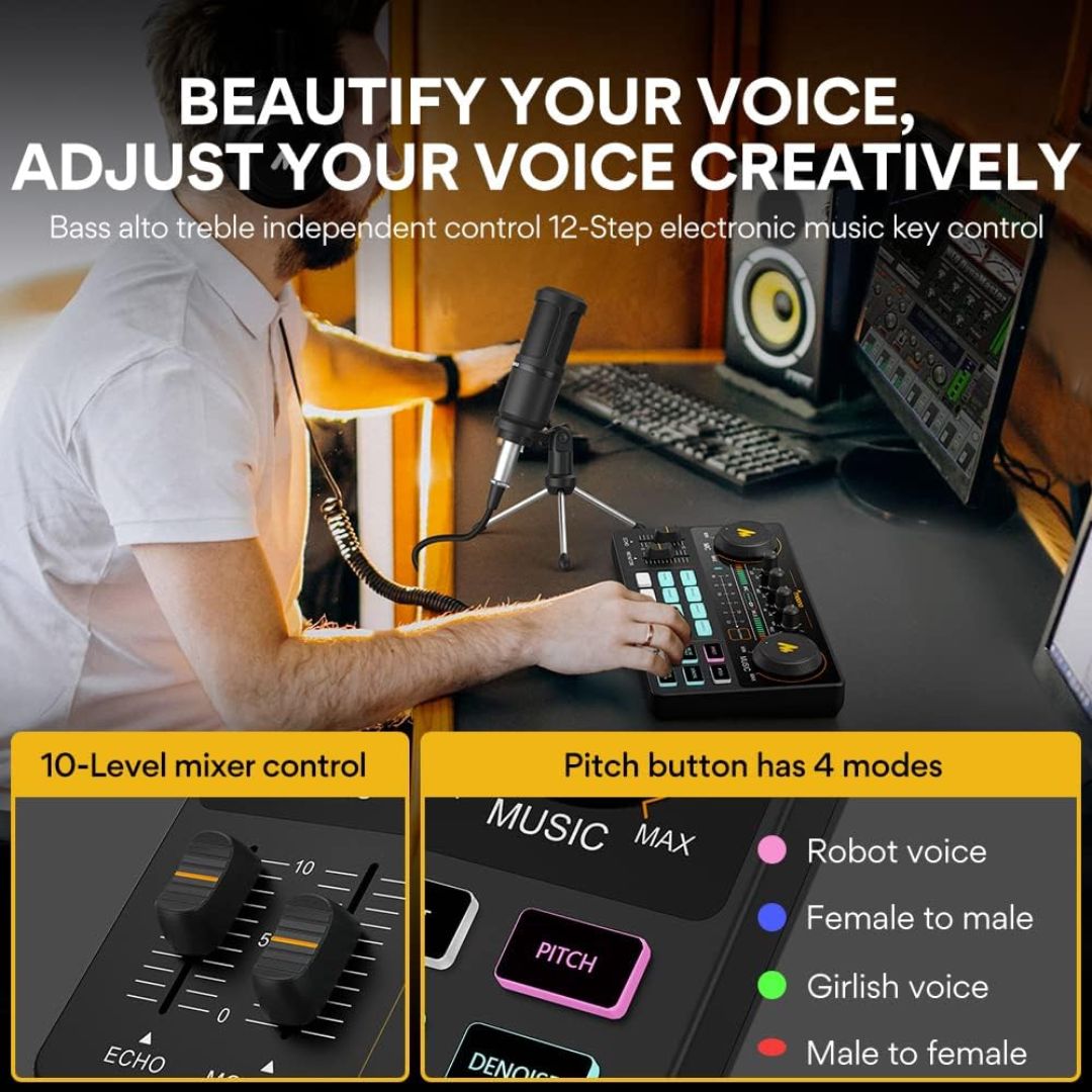 MAONO LITE AU-AM200S1 ALL-IN ONE SOUND CARD WITH MICROPHONE STARTER BUNDLE SET