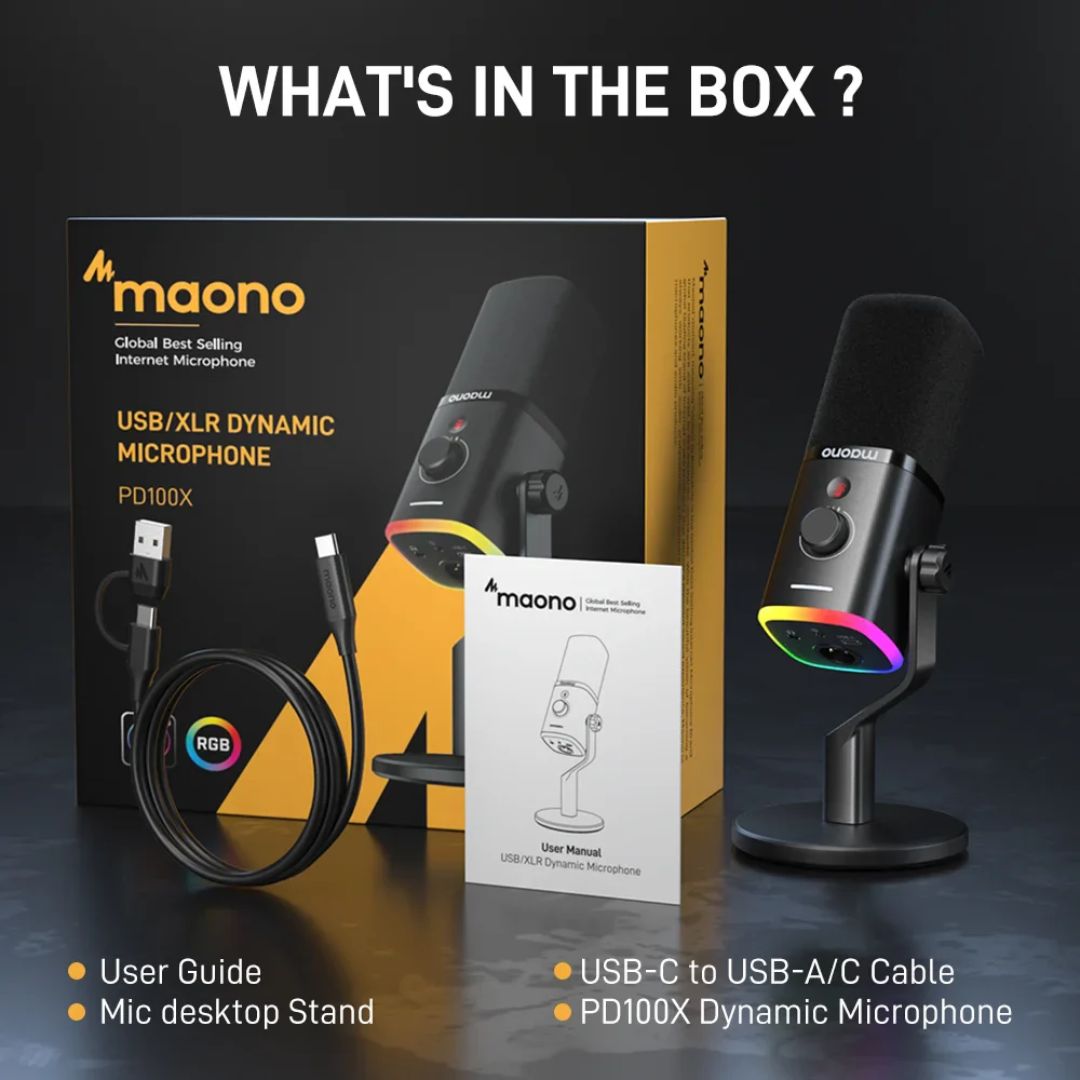 MAONO PD100X USB/XLR Dynamic Microphone For Game Streamers