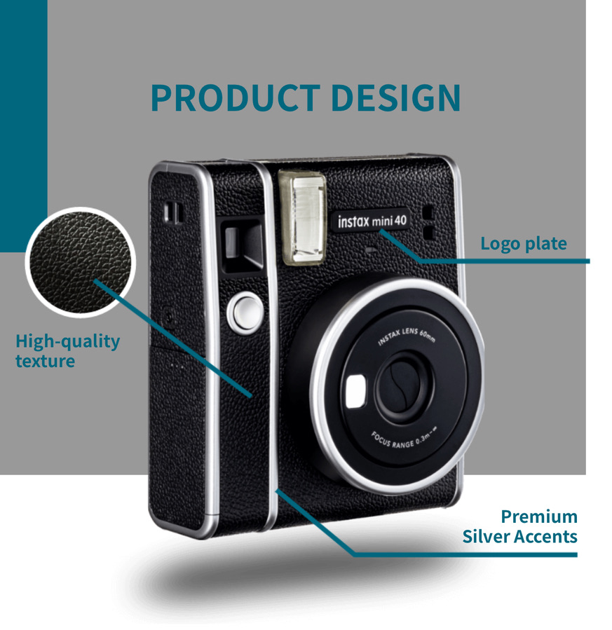 FUJIFILM Instax Mini 40 Instant Camera [Retro Kit]Free 2pk of Pack Instax Mini Film(20’s)