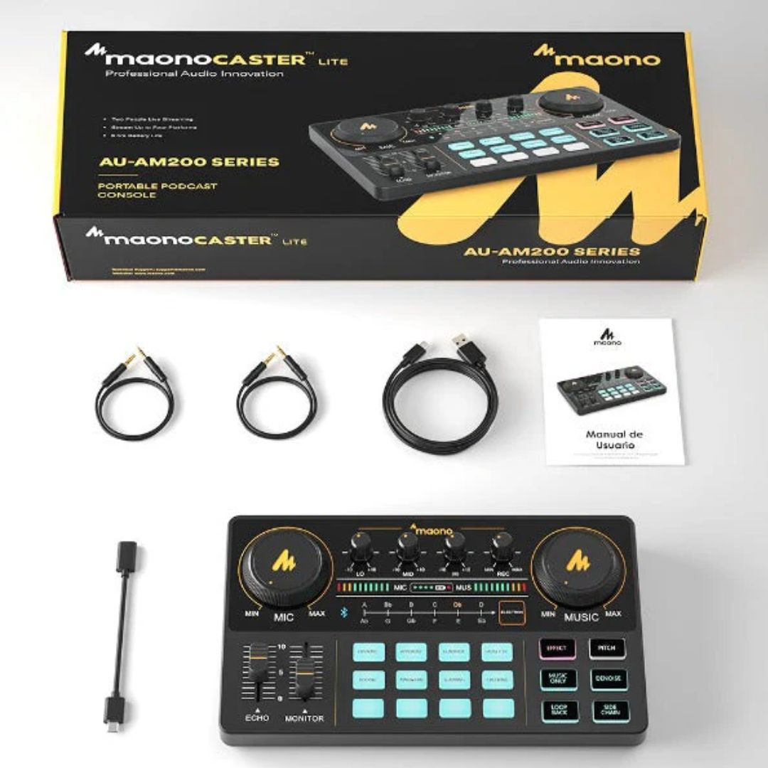 MAONO LITE AU-AM200 PROFESSIONAL PORTABLE ALL-INONE PODCAST SOUND CARD
