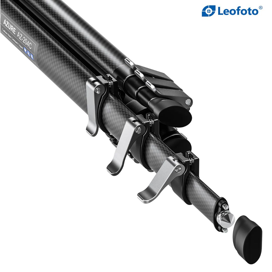 Leofoto AZ-204C + LH-25R 4 Section Ultra Compact Carbon Fibre Tripod