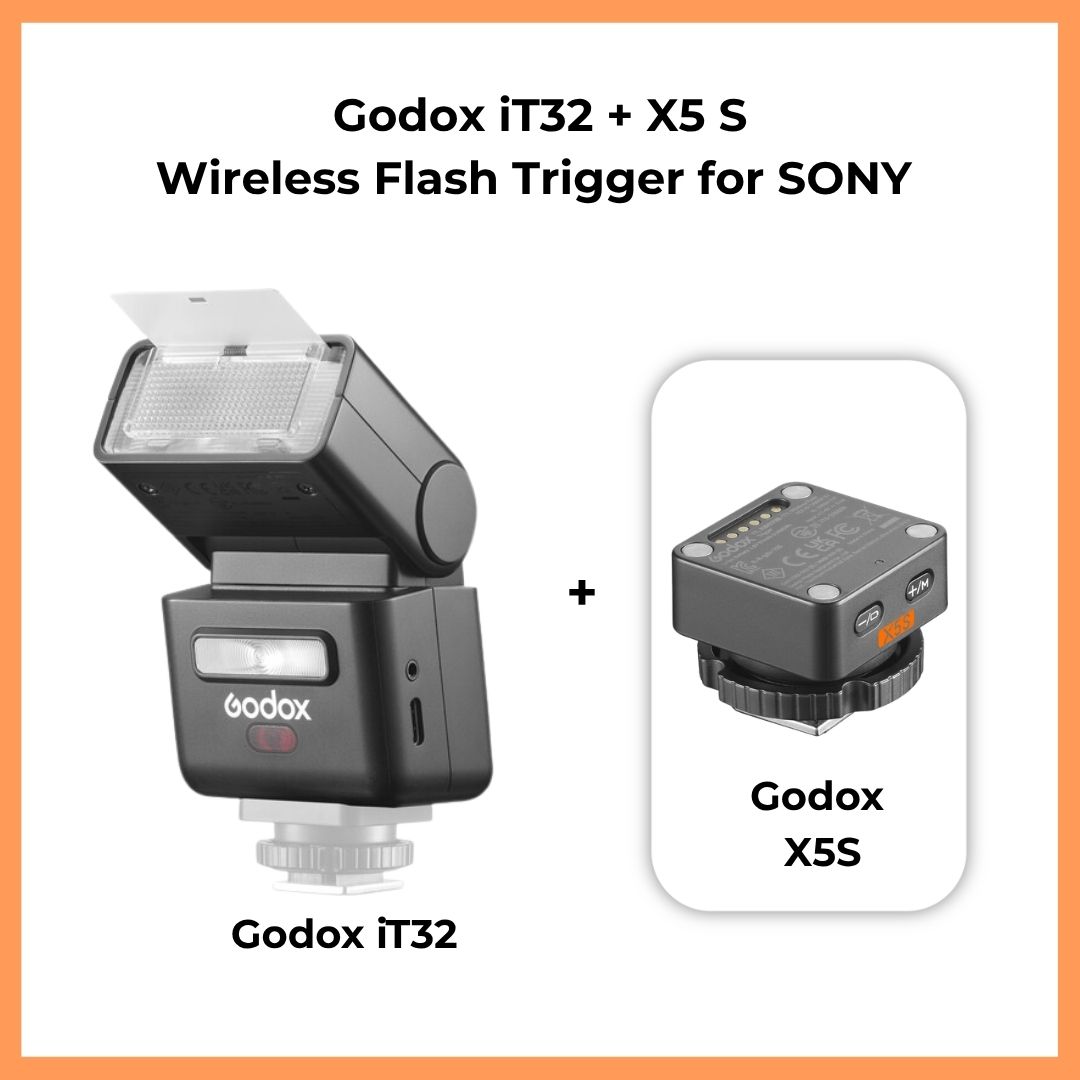 Godox iT32 TTL Mini Flash & Godox X5 TTL Wireless Flash Trigger for Sony/Canon/Nikon