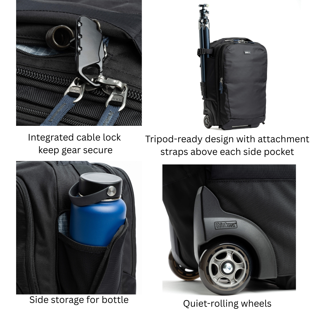 Think Tank Photo Airport Essentials Rolling Backpack "NEW VERSION 2026" for standard camera bodies,4–6 Lenses,16"Laptop