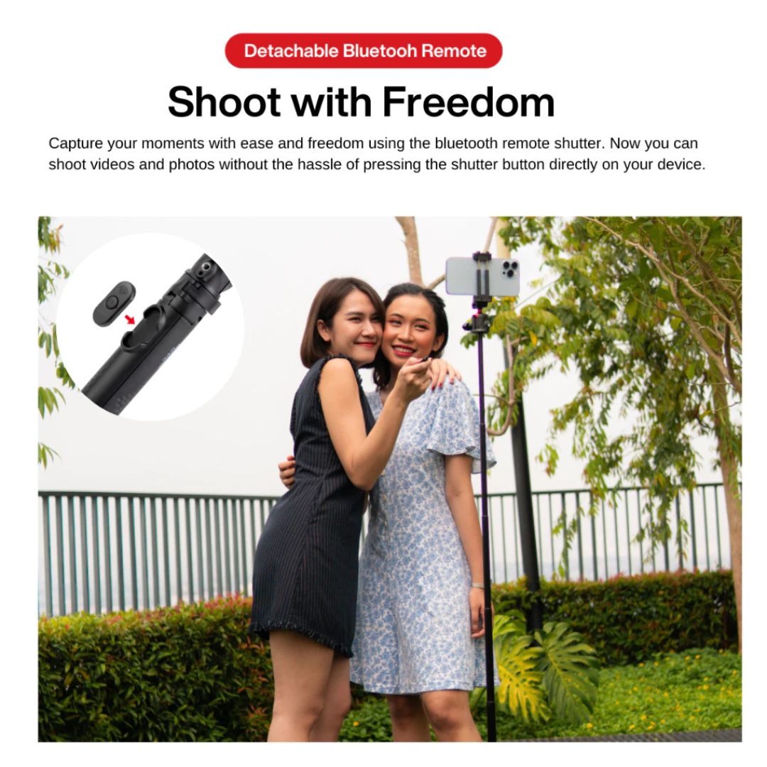 RED BUFFALO RB-MT60 High Extendable Tripod With Bluetooth Shutter Remote