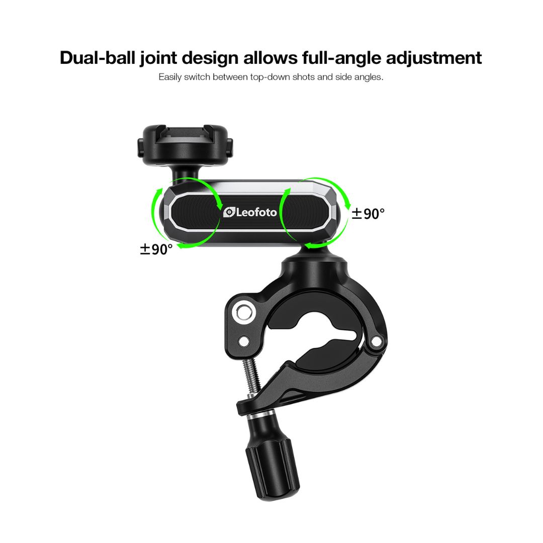 Leofoto LAC-02 Action Camera Bike Mount for DJI Action 6, Action 5 , Insta360 X5, Ace Pro2
