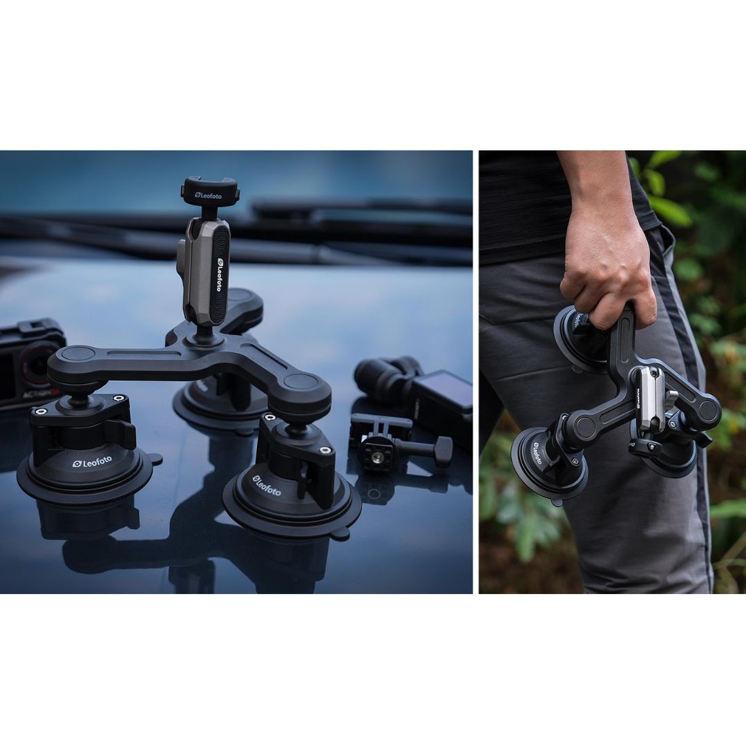 Leofoto LAC-05 Action Camera 3-Suction Cup Mount