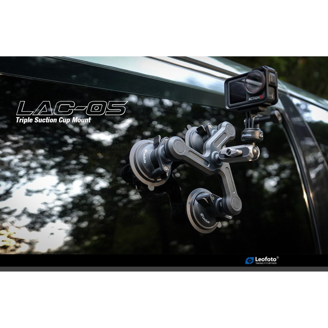 Leofoto LAC-05 Action Camera 3-Suction Cup Mount