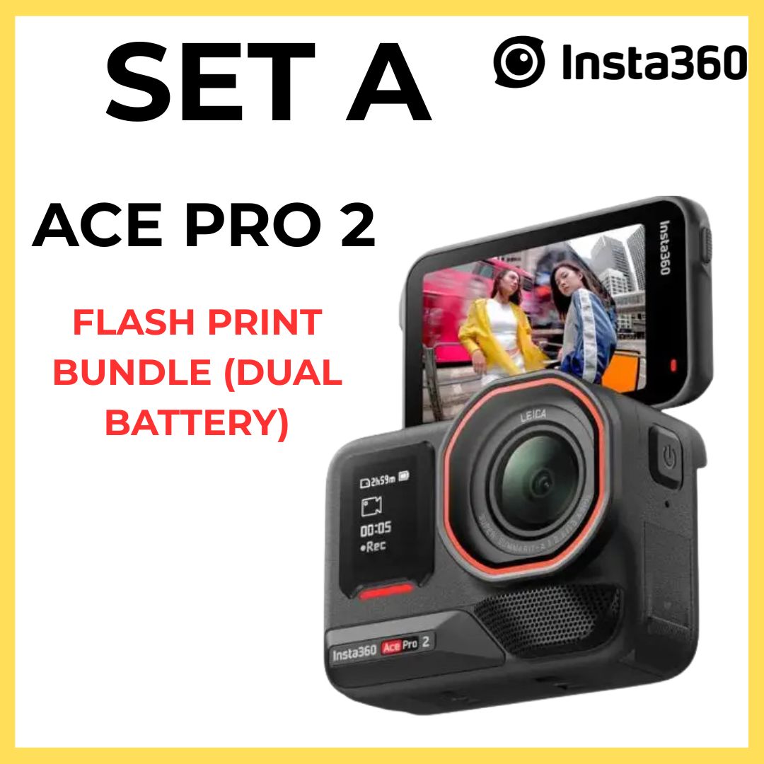 Insta360 Ace Pro 2 Flash Print Bundle (Dual Battery) + Insta360 Photo Paper Cartridge