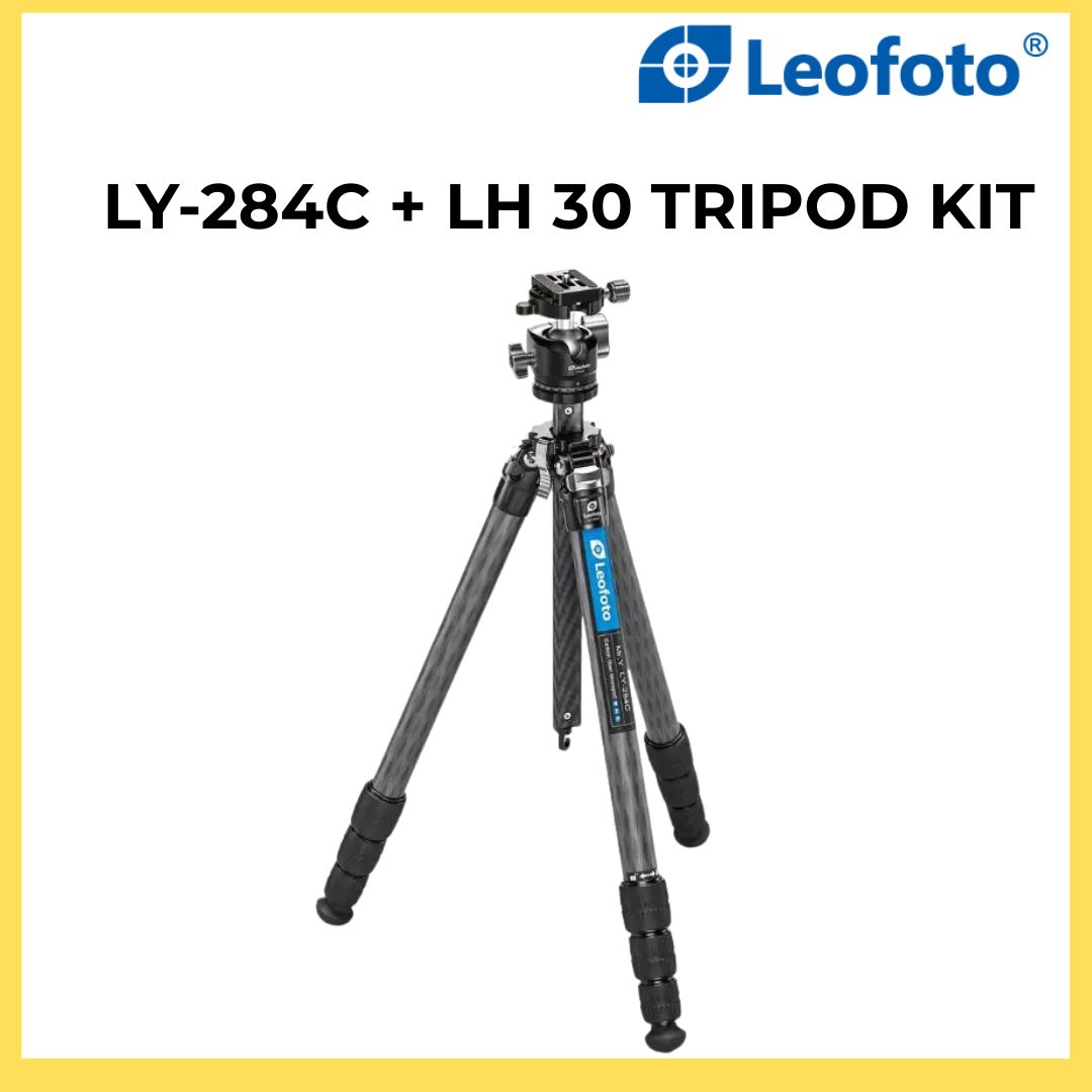 Leofoto LY-284C+LH-30 Y Shaped Center Column 4-Section Carbon Fiber Tripod Kit