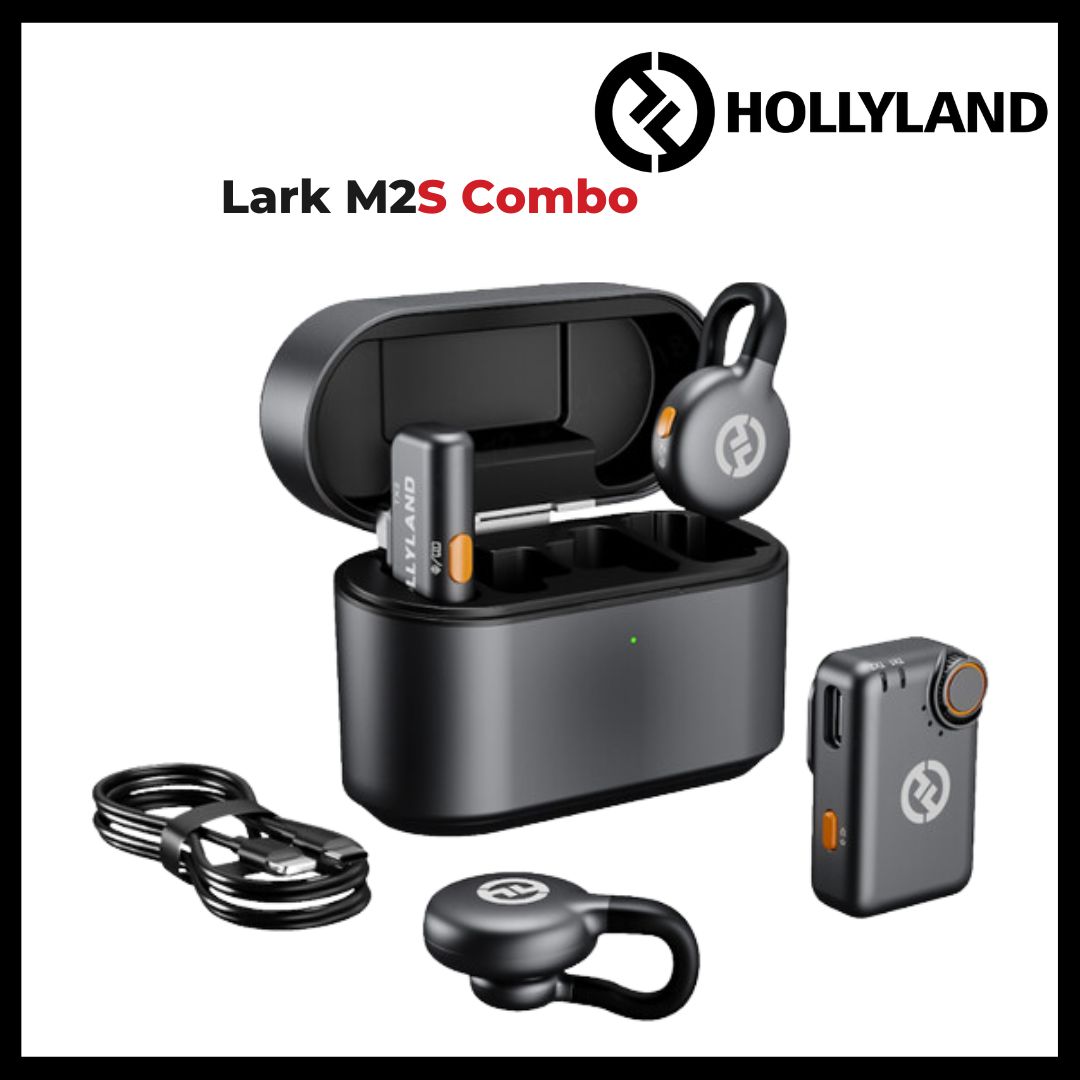Hollyland LARK M2S Combo 2-Person Wireless Microphone System for Cameras and Mobile Devices (2.4 GHz, Space Gray)