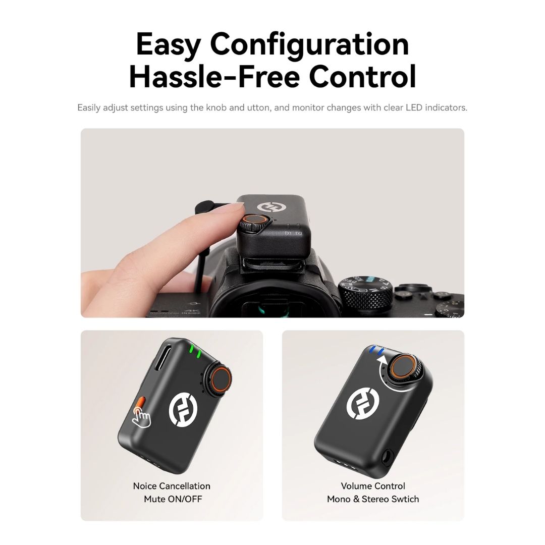 Hollyland LARK M2S Combo 2-Person Wireless Microphone System for Cameras and Mobile Devices (2.4 GHz, Space Gray)