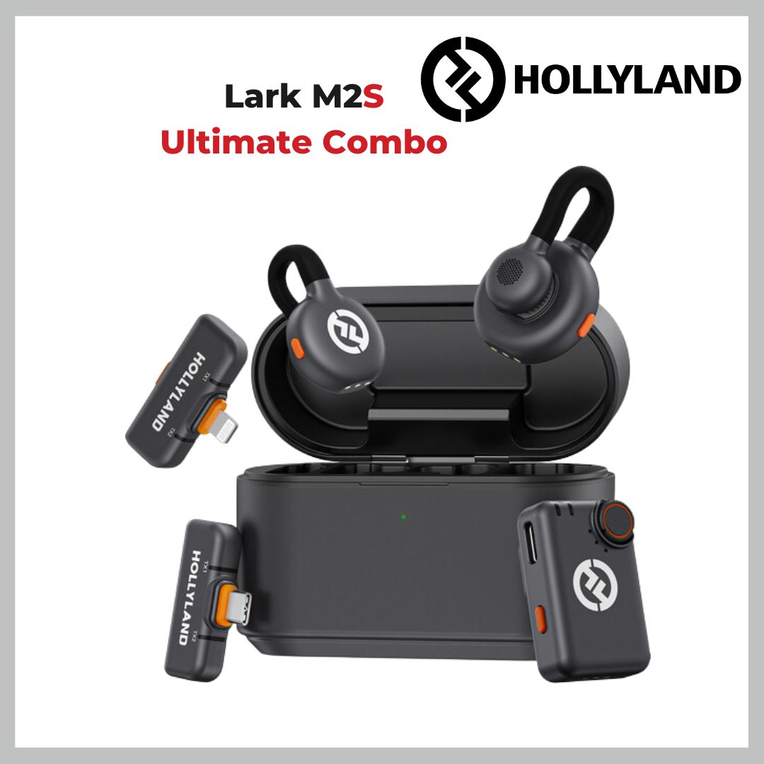 Hollyland LARK M2S Combo 2-Person Wireless Microphone System for Cameras and Mobile Devices (2.4 GHz, Space Gray)