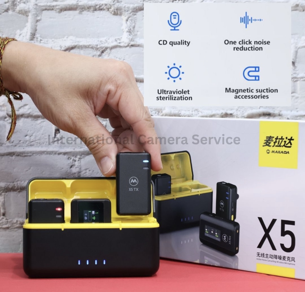 MAILADA X5 X5iS Pro 2 mic with Voice Recording Mode Charging Case Wireless Mic UV Sterilization 1 Year Malaysia Warranty