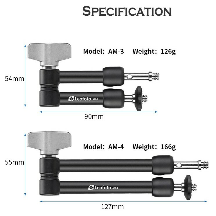 Leofoto Magic Arm AM-3/ AM-4/ AM-3KIT/ AM-4KIT Versa Magic Arm Multi-Purpose Accessory