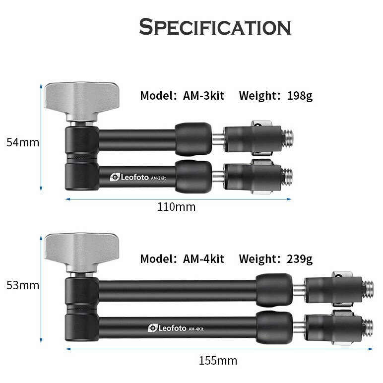 Leofoto Magic Arm AM-3/ AM-4/ AM-3KIT/ AM-4KIT Versa Magic Arm Multi-Purpose Accessory