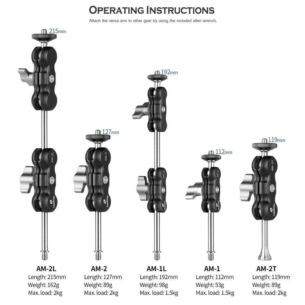 Leofoto Magic Arm Multi Purpose AM-1/ AM-2/ AM-1L/ AM-2L/ AM-2T