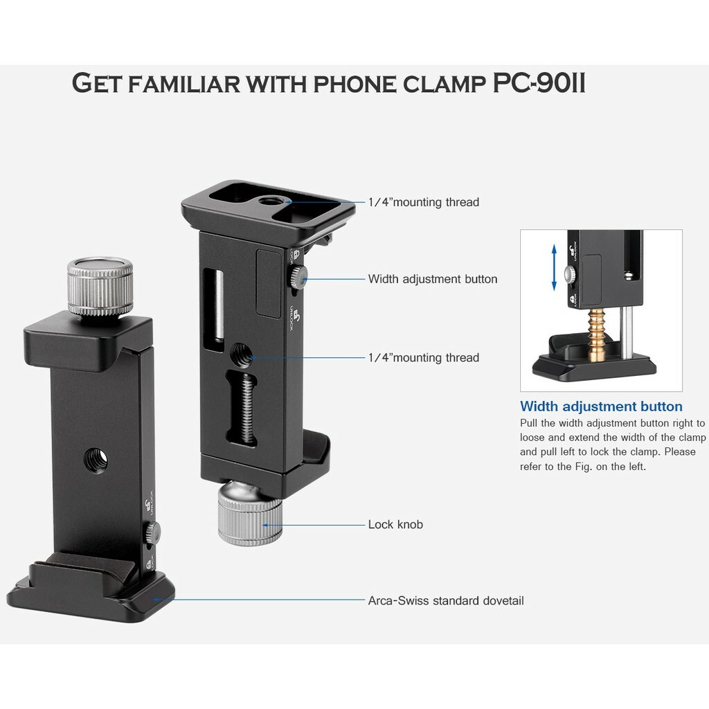 Leofoto PC-90II Phone Holder Arca-Swiss Designed
