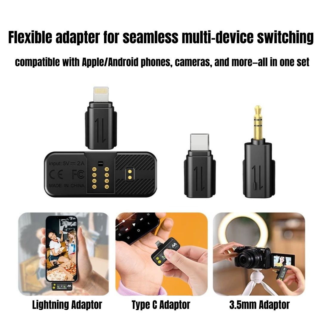 Mailada X5MS Pro Wireless Microphone Set 2 mic package Voice Recording, Live Streaming, Video Recording