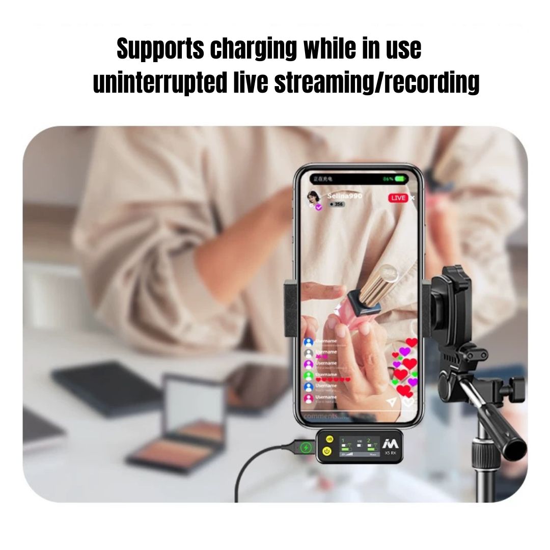 Mailada X5MS Pro Wireless Microphone Set 2 mic package Voice Recording, Live Streaming, Video Recording
