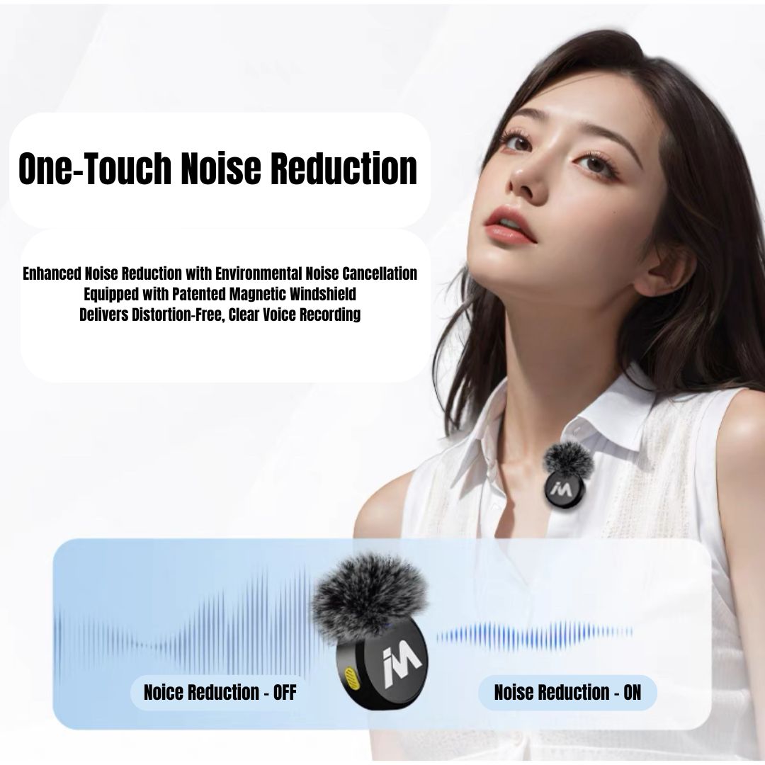 Mailada X3 Wireless Microphone for Smartphone Livestream Video Recording Magnet Clip Mic