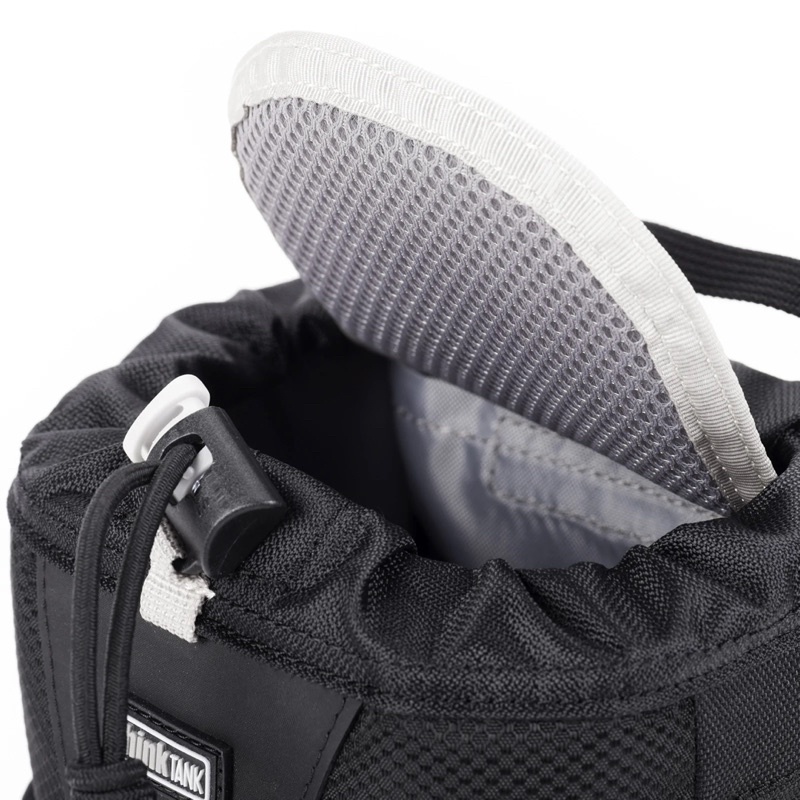 Think Tank photo Lens Changer 50 V3.0 Modular pouch fits wide-angle lenses with hoods in shooting position