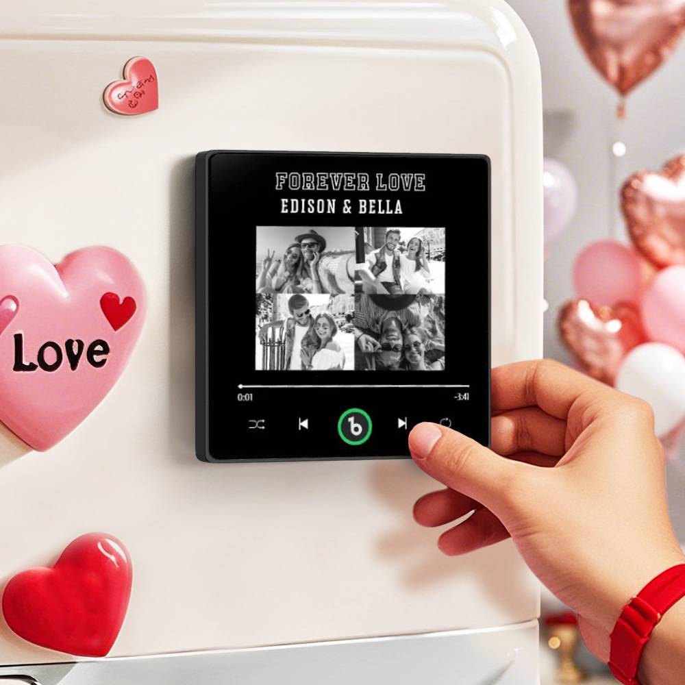 Personalisierter Musik-kühlschrankmagnet Mit 4 Fotos – Ideales Geschenk Zum Valentinstag Oder Jahrestag Für Den/die Liebste/n - Fridgebeatsde