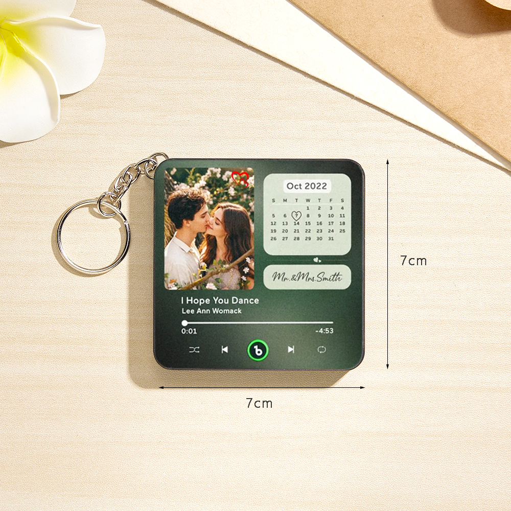 Benutzerdefinierter Mini-musik-kühlschrankmagnet-schlüsselanhänger, Personalisierter Fotokalender, Kühlschrankmagnet-schlüsselanhänger Mit Musik, Der Liederkalender-schlüsselanhänger-geschenke Zum Jahrestag Für Paare Abspielen Kann - Fridgebeatsde