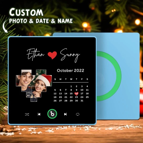 Weihnachtsgeschenk Benutzerdefinierte Musik-, Foto- Und Kalender-kühlschrankmagnete. Fridgebeats Pro Unterstützt Bluetooth-konnektivität