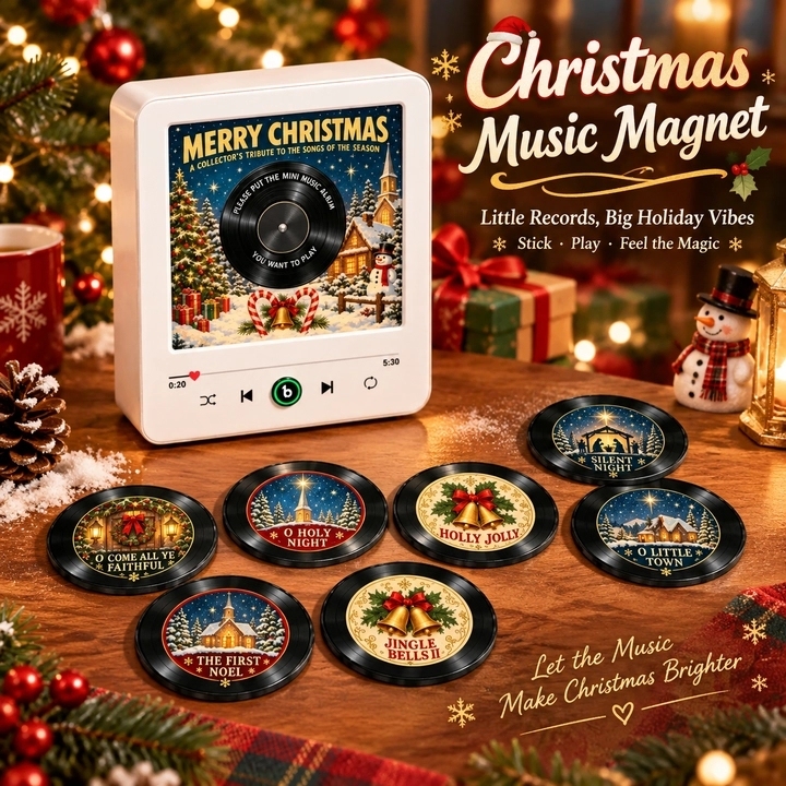 Weihnachtsgeschenke Magnetisches Kühlschrank-Vinyl-Weihnachtsmusik-Deko-Set – 9 Song-Discs Im NFC-Stil Mit Wiedergabe, Festliches Geschenk Für Zuhause Und KücheFridgebeats V6.0 - Fridgebeatsde