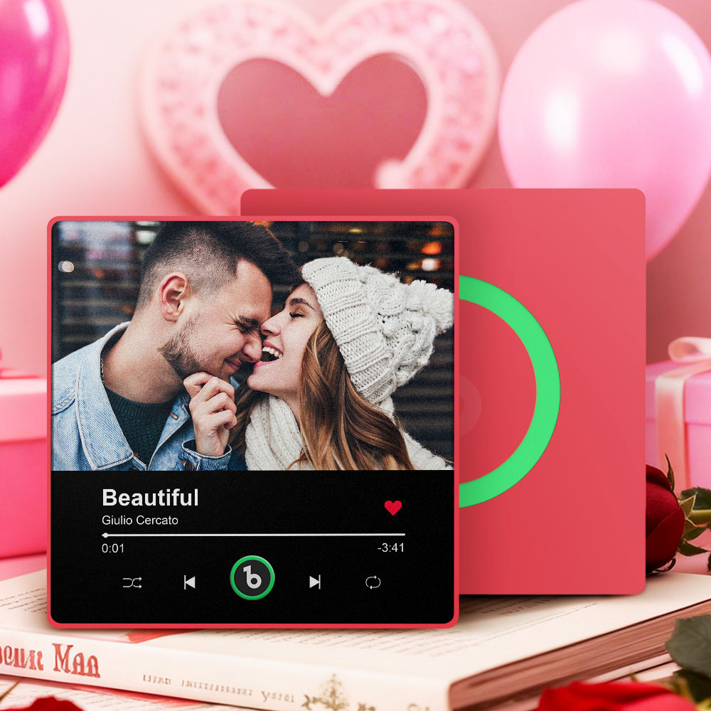 Personalisierter Kühlschrankmagnet Mit Foto Und Musik, Abspielbarem Lied – Erinnerungsstück, Valentinstagsgeschenk Für Den/die Liebste/n - Fridgebeatsde