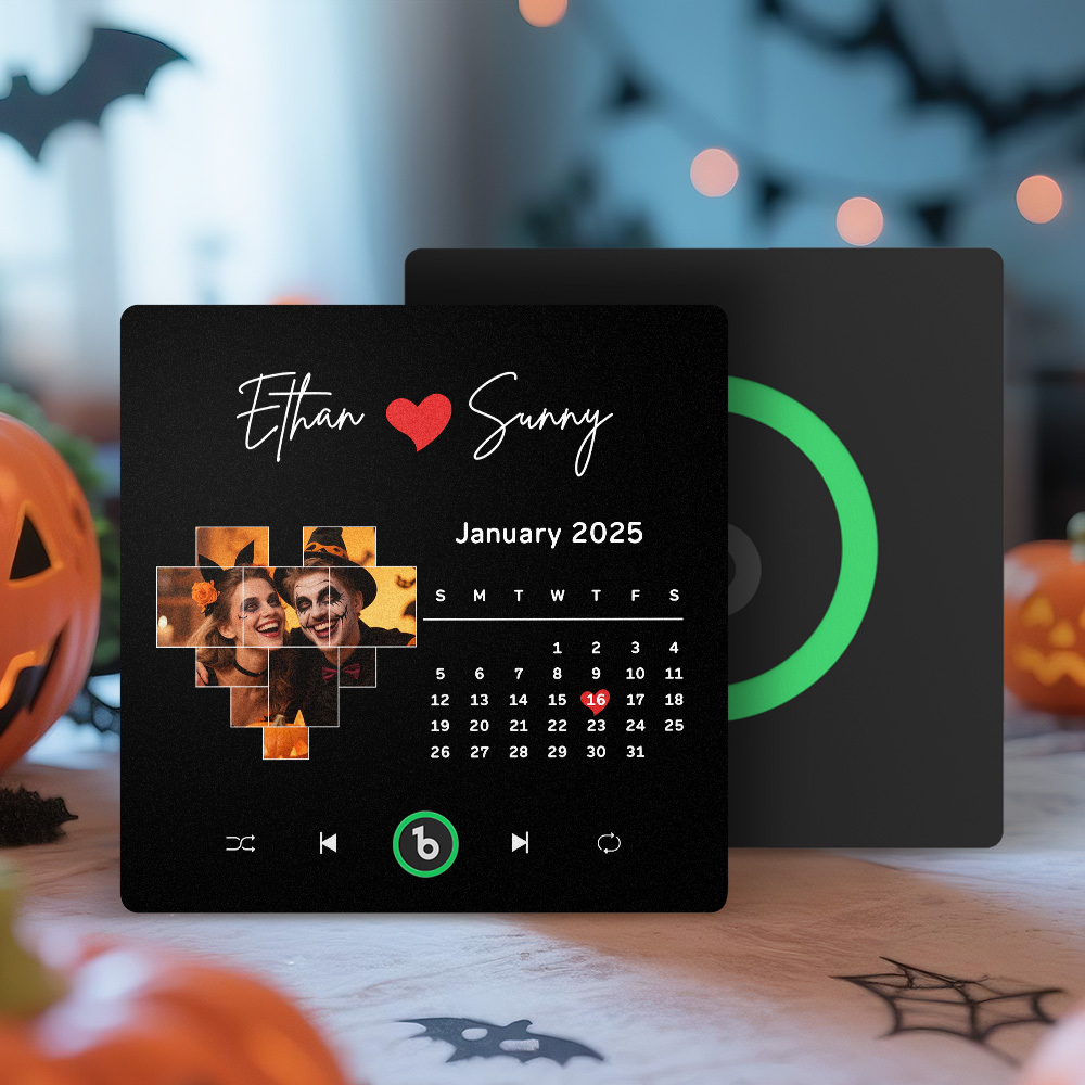 Benutzerdefinierte Musikalische Kühlschrankmagnete Mit Datum, Halloween-geschenke Für Liebhaber - Fridgebeatsde