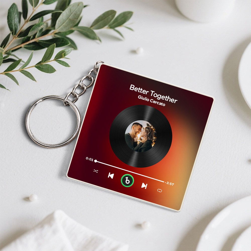 Personalisierter Foto-musik-schlüsselanhänger, Spieluhr, Taschenanhänger, Der Musik Ohne Handy Spielt, Jubiläumsgeschenke - Fridgebeatsde