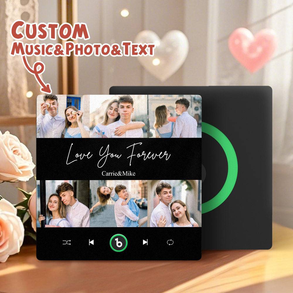 Personalisierter Musik-kühlschrankmagnet, 6 Fotos, Bunter Rahmen, Album-kühlschrankmagnet, Valentinstagsgeschenk - Fridgebeatsde