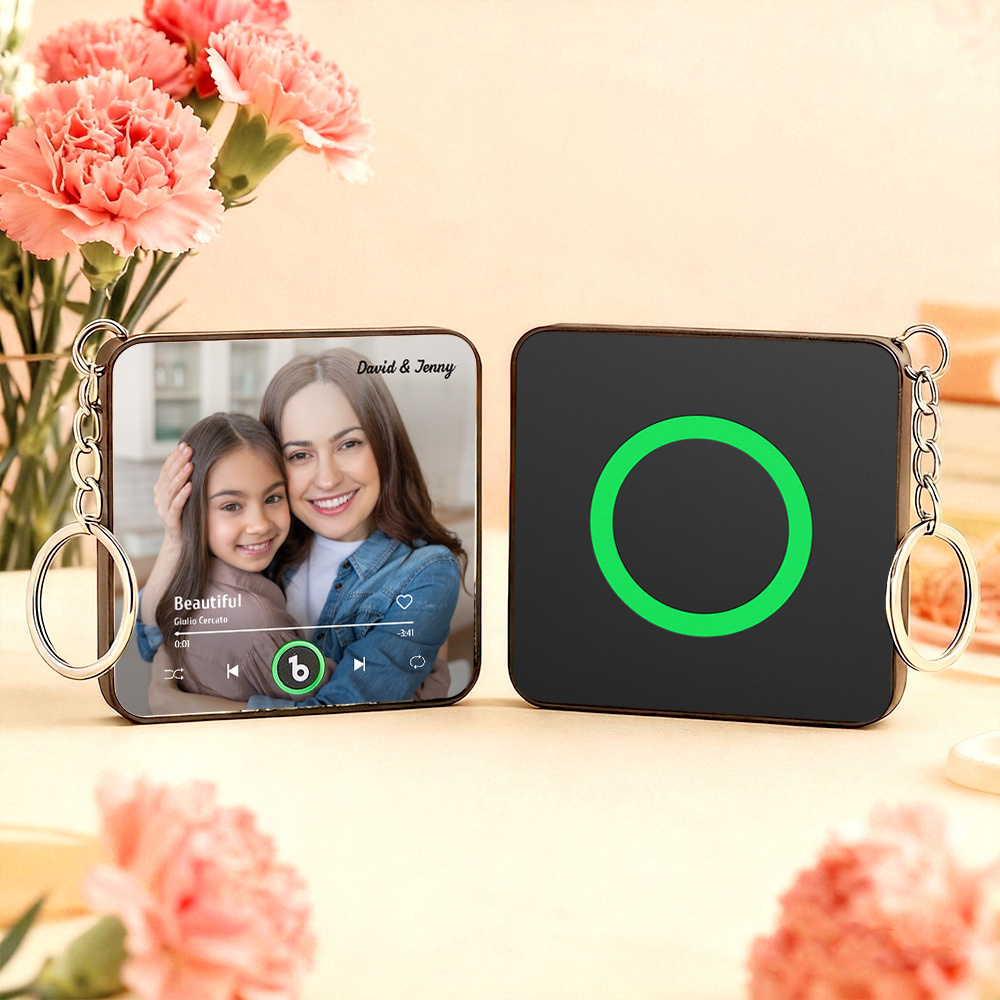 Personalisierter Mini-musik-kühlschrankmagnet-schlüsselanhänger, Personalisierter Mini-album-kühlschrankmagnet-schlüsselanhänger, Musik-wandfotoaufkleber, Musikmagnete, Die Musik Abspielen Können, Muttertagsgeschenk - Fridgebeatsde