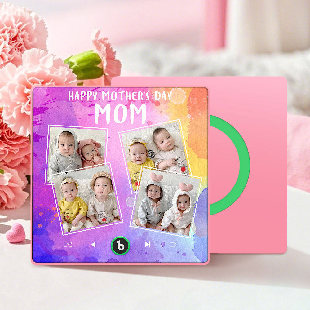 Personalisierte Musik-kühlschrankmagnete, Die Musik Spielen, Mit 4 Fotos, Muttertagsgeschenke Für Mama - Fridgebeatsde