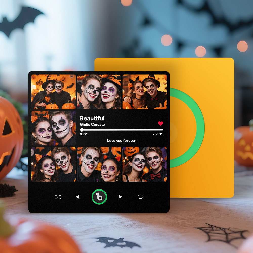 Kühlschrankmagnet Mit Musik Und Mehreren Fotos, Personalisierter Foto-song-magnet, Der Musik Abspielen Kann, Halloween-geschenk Für Paare - Fridgebeatsde