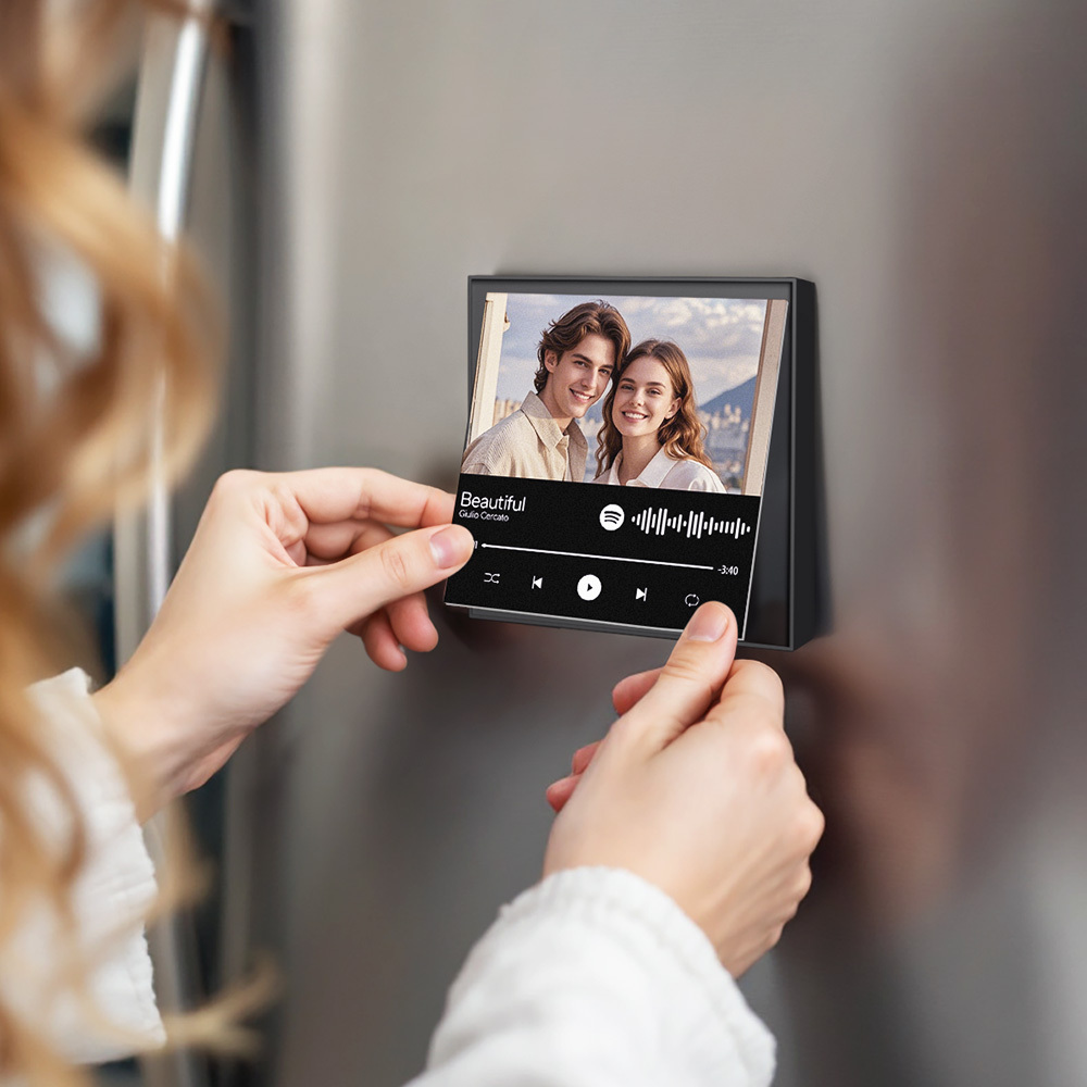 Personalisierter Musikfoto-kühlschrankmagnet, Personalisierter Spotify-rahmen, Musik-kühlschrankmagnet, Geschenk Für Paare - Fridgebeatsde