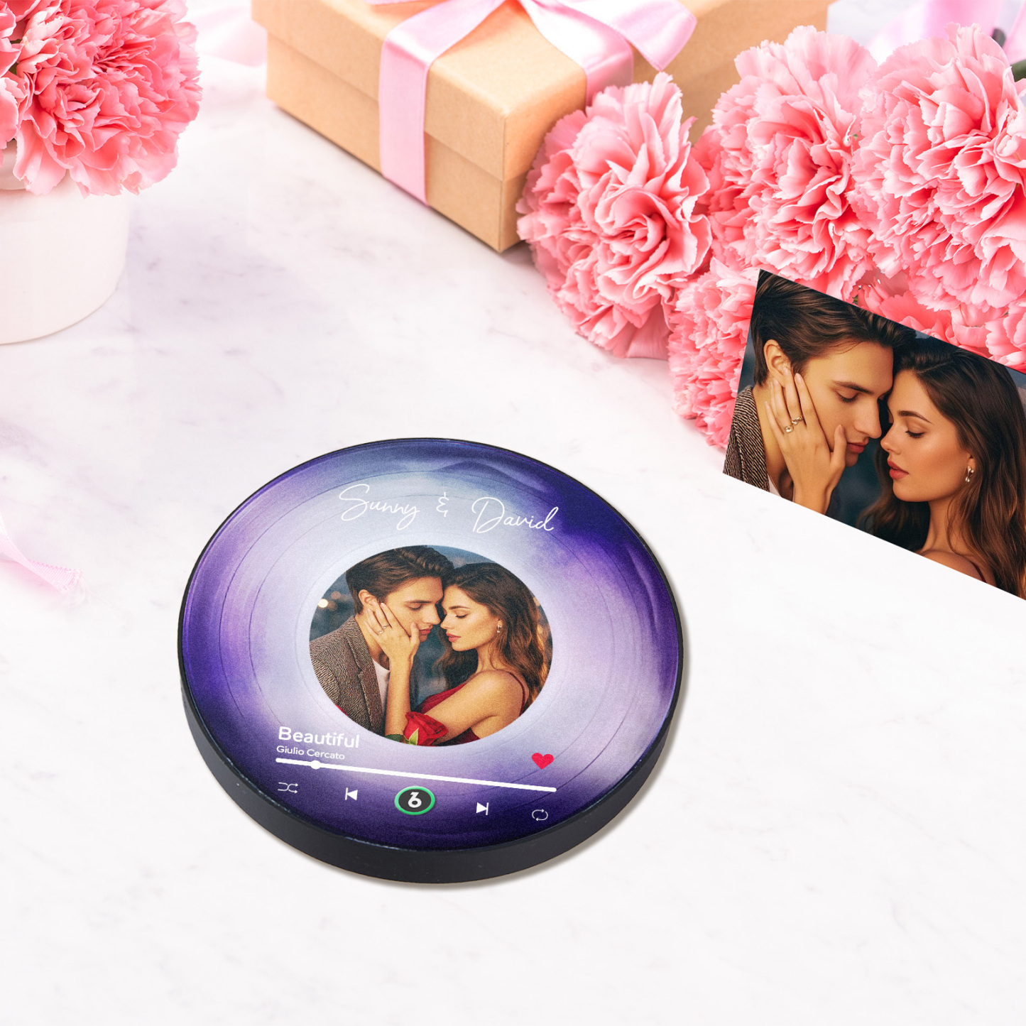 Personalisierter Musik-kühlschrankmagnet, Personalisierter Herzrahmen, Album-kühlschrankmagnet, Musik-wandfotoaufkleber, Hochzeitsgeschenk Für Sie - Fridgebeatsde