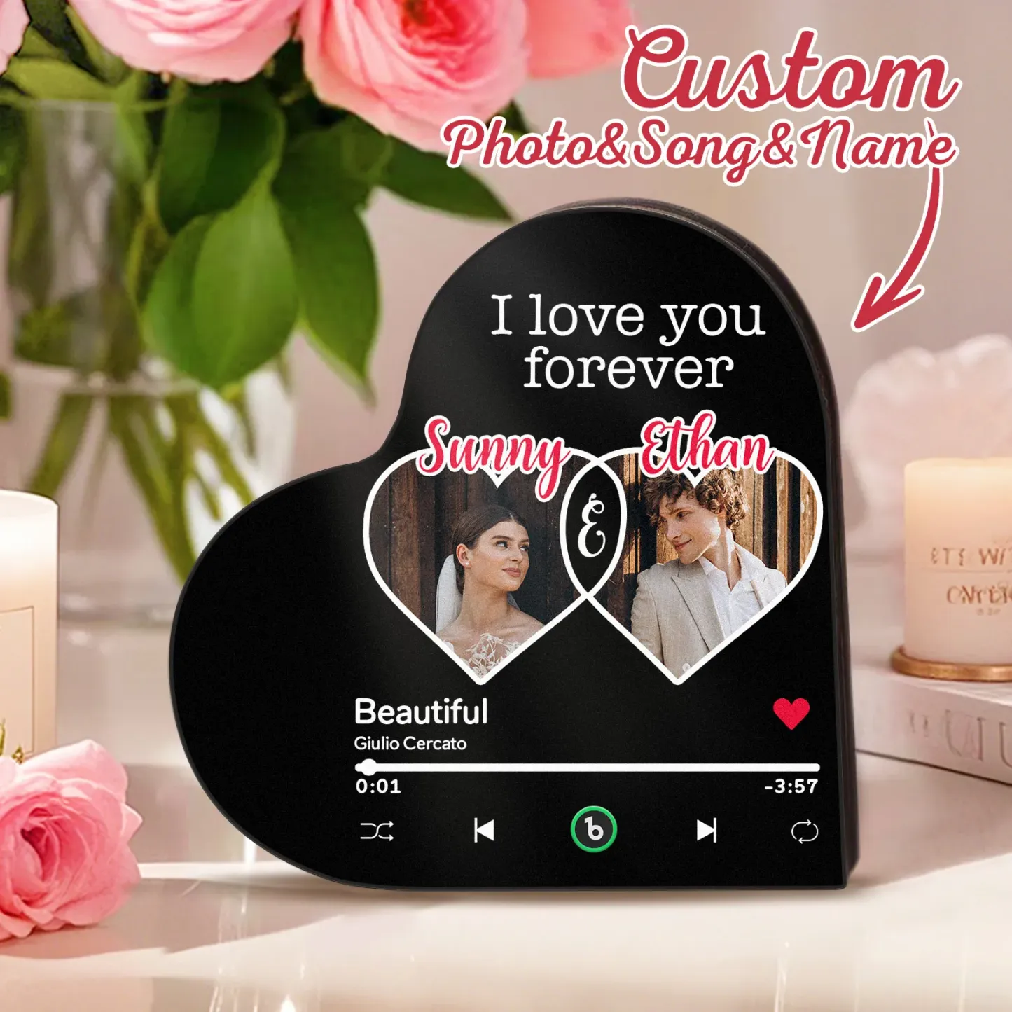 Personalisierter Herzförmiger Musik-kühlschrankmagnet „you Are My Penguin“, Geschenk Für Paare - Fridgebeatsde
