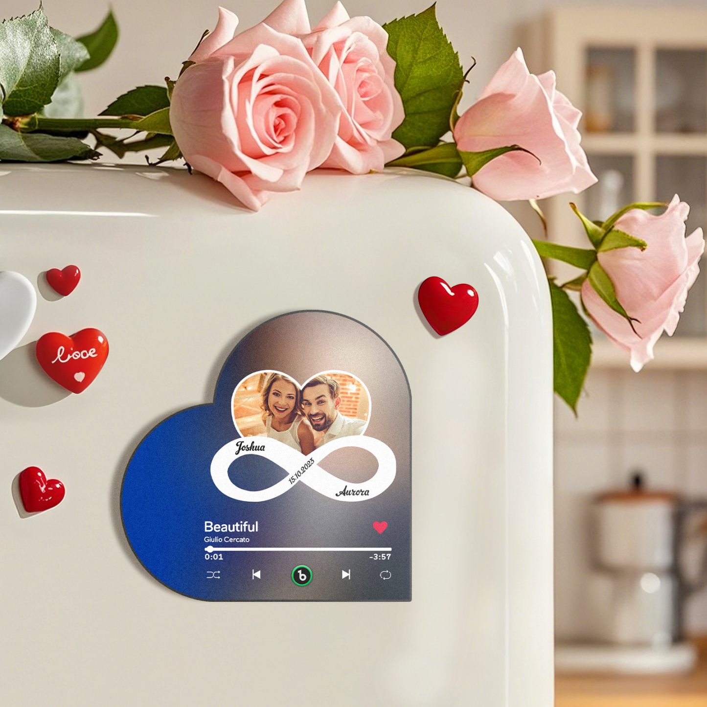 Personalisierter Herzförmiger Musik-kühlschrankmagnet Für Immer Liebe Jahrestagsgeschenke - Fridgebeatsde