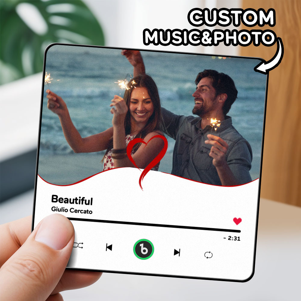 Benutzerdefinierter Musik-kühlschrankmagnet, Kreatives Geschenk Für Paare, Bunter Rahmen, Album-kühlschrankmagnet, Kann Lieder Abspielen, Geschenk Für Sie - Fridgebeatsde