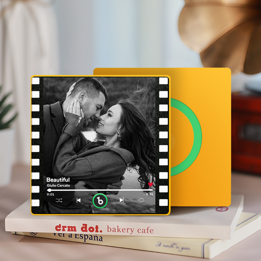 Benutzerdefinierte Musik-kühlschrankmagnete, Vintage-film, Bunter Rahmen, Album-kühlschrankmagnet, Kann Lieder Abspielen, Geschenk Für Paare - Fridgebeatsde