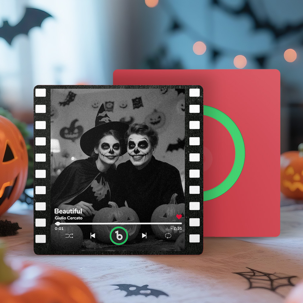 Benutzerdefinierte Musik-kühlschrankmagnete, Vintage-film, Bunter Rahmen, Album-kühlschrankmagnet, Kann Lieder Abspielen, Halloween-geschenk Für Paare - Fridgebeatsde