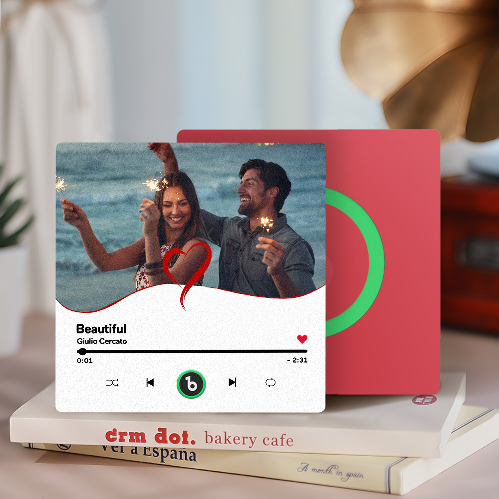 Benutzerdefinierter Musik-kühlschrankmagnet, Kreatives Geschenk Für Paare, Bunter Rahmen, Album-kühlschrankmagnet, Kann Lieder Abspielen, Geschenk Für Sie - Fridgebeatsde