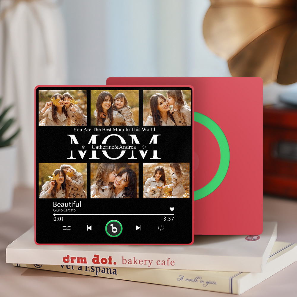 Benutzerdefinierte Musik-kühlschrankmagnete, Benutzerdefinierter Musik-kühlschrankmagnet, Bunter Rahmen, Album-kühlschrankmagnet, Kann Lieder Abspielen, Geschenk Für Mama - Fridgebeatsde