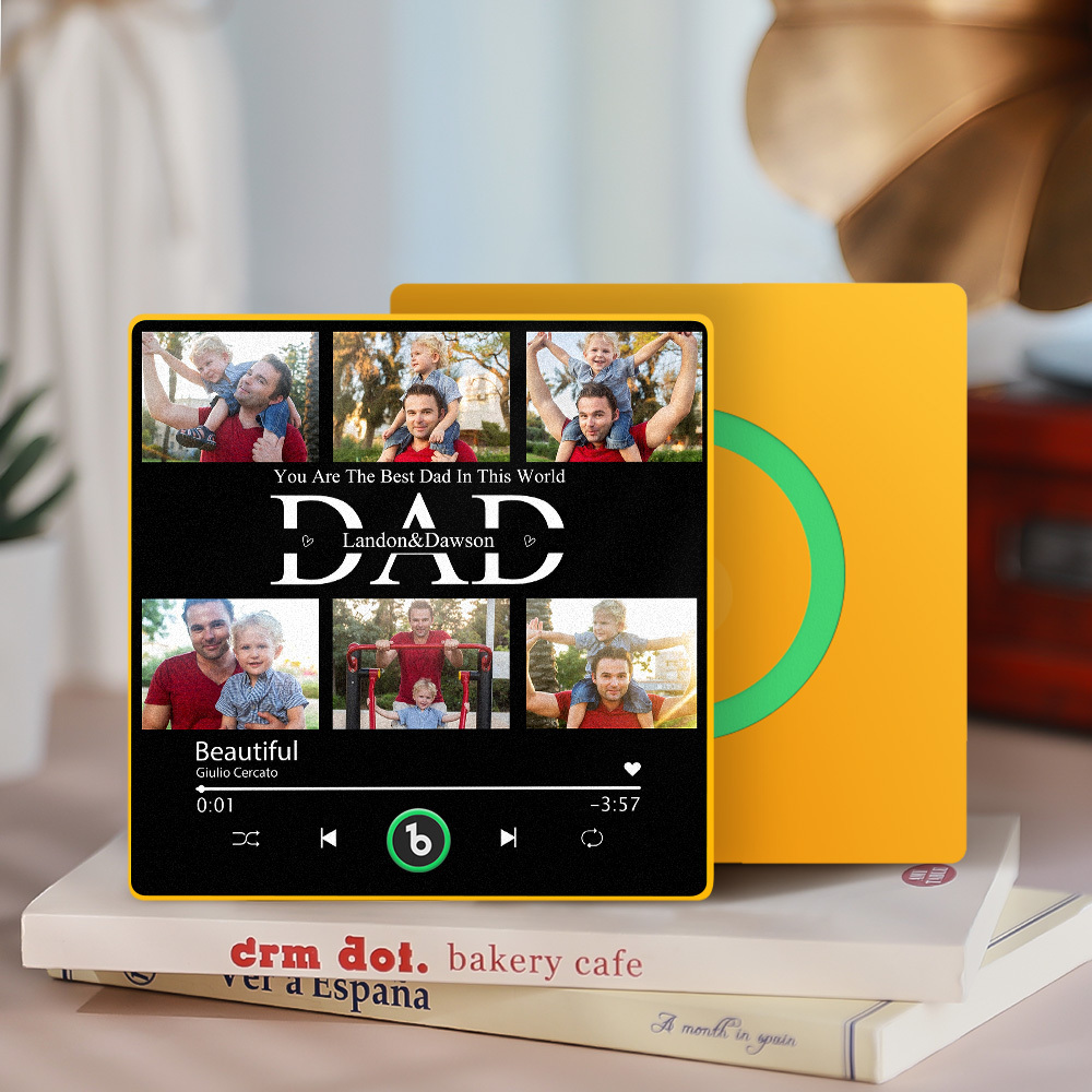 Benutzerdefinierte Musik-kühlschrankmagnete, Benutzerdefinierter Musik-kühlschrankmagnet, Bunter Rahmen, Album-kühlschrankmagnet, Kann Lieder Abspielen, Geschenk Für Papa - Fridgebeatsde