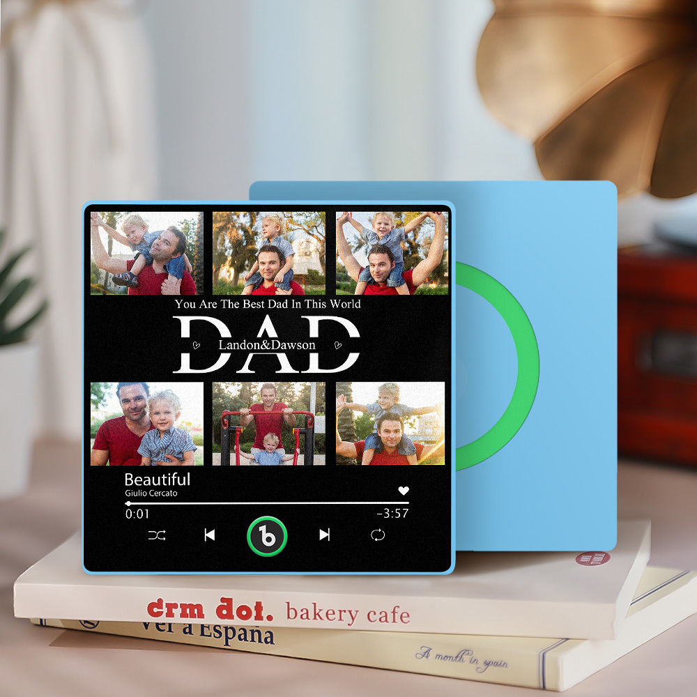 Benutzerdefinierte Musik-kühlschrankmagnete, Benutzerdefinierter Musik-kühlschrankmagnet, Bunter Rahmen, Album-kühlschrankmagnet, Kann Lieder Abspielen, Geschenk Für Papa - Fridgebeatsde